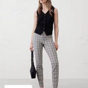 Banana Republic Gray Checkered Pants
